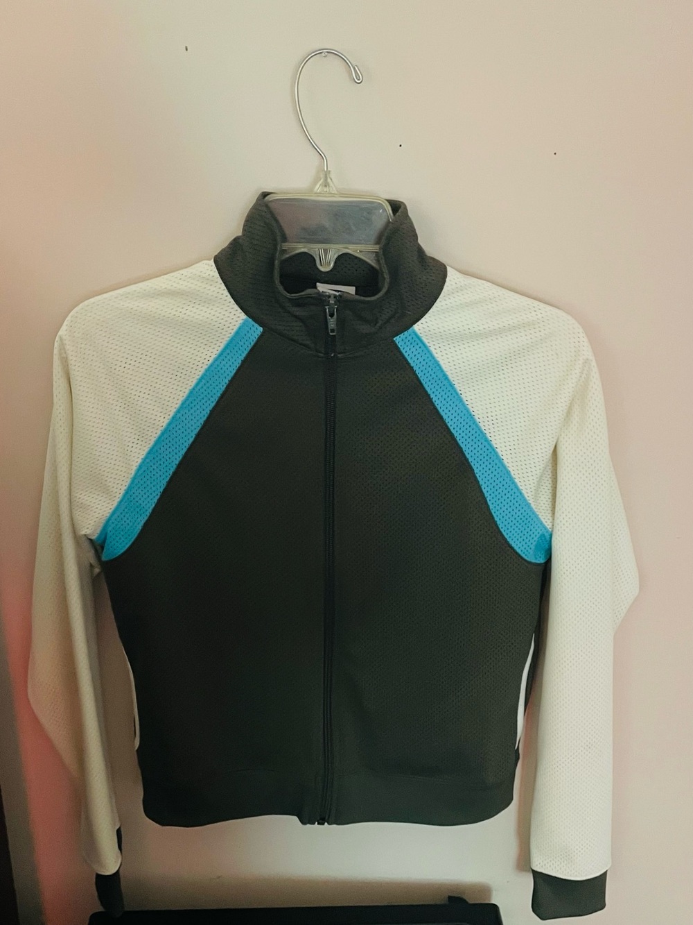 Olive Green, Turquoise and White Perforated Active Jacket circa 2001!